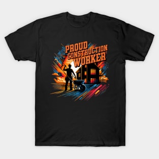 Proud Construction Worker Untold Heroes Design T-Shirt